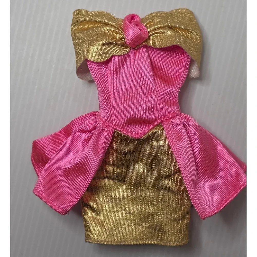 Barbie Pink Gold Party Dress Mattel Vintage Genie Tag‎ Outfit